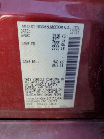 1N4AL3AP0FN377146 - 2015 NISSAN ALTIMA 2.5 RED photo 12