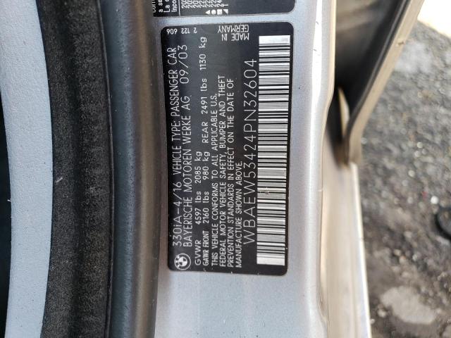 WBAEW53424PN32604 - 2004 BMW 330 XI GRAY photo 12