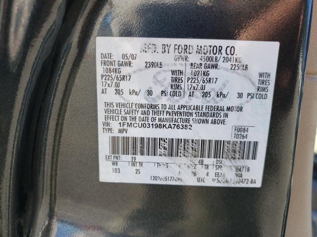 1FMCU03198KA76382 - 2008 FORD ESCAPE XLT BLUE photo 12