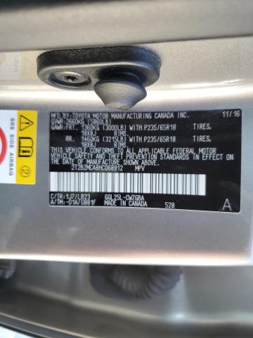 2T2BZMCA8HC068912 - 2017 LEXUS RX 350 BASE SILVER photo 13