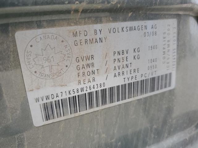 WVWDA71K58W264380 - 2008 VOLKSWAGEN RABBIT رمادي صورة 12
