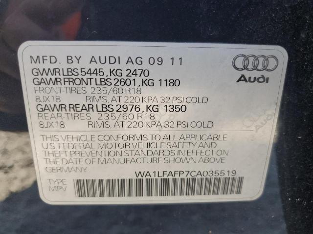 WA1LFAFP7CA035519 - 2012 AUDI Q5 PREMIUM PLUS BLUE photo 13
