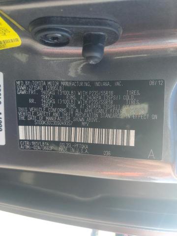 5TDDK3DC3DS049357 - 2013 TOYOTA SIENNA XLE GRAY photo 13