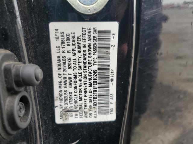 19XFB2F91FE010249 - 2015 HONDA CIVIC EXL BLACK photo 12