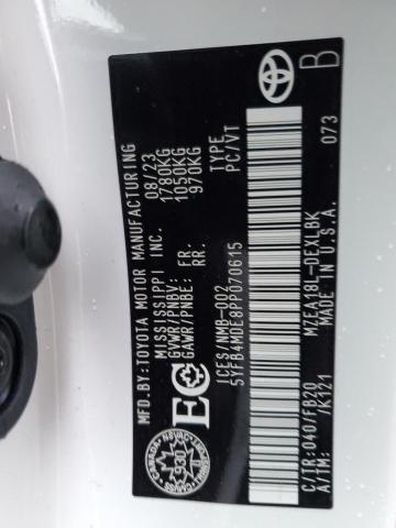 5YFB4MDE8PP070615 - 2023 TOYOTA COROLLA LE WHITE photo 13