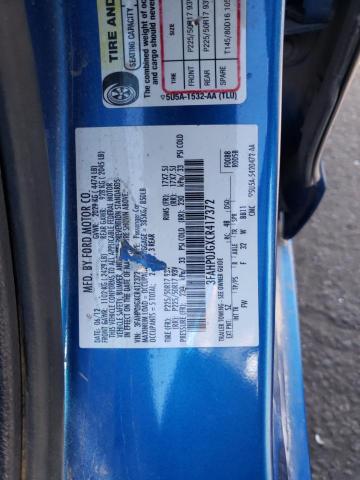 3FAHP0JGXCR417372 - 2012 FORD FUSION SEL BLUE photo 12