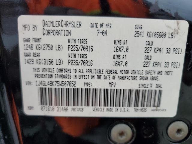 1J4GL48K75W507852 - 2005 JEEP LIBERTY SPORT 黑色 照片 14