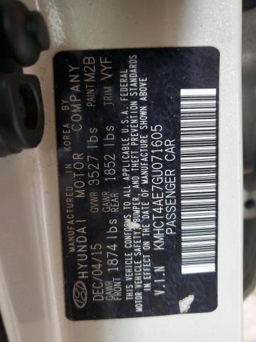 KMHCT4AE7GU071605 - 2016 HYUNDAI ACCENT SE WHITE photo 13