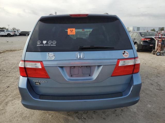 5FNRL38447B100881 - 2007 HONDA ODYSSEY EX BLUE photo 6