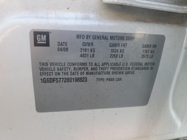 1G6DF577280198823 - 2008 CADILLAC CTS WHITE photo 13