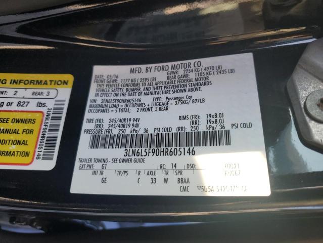 3LN6L5F90HR605146 - 2017 LINCOLN MKZ RESERVE Qara foto 13