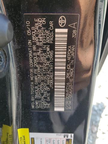 JTDBU4EE7A9110985 - 2010 TOYOTA COROLLA BASE أسود صورة 23