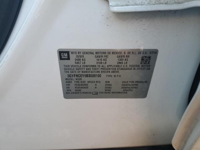 3GYFNCEY9BS508100 - 2011 CADILLAC SRX PREMIUM COLLECTION თეთრი ფოტო 13