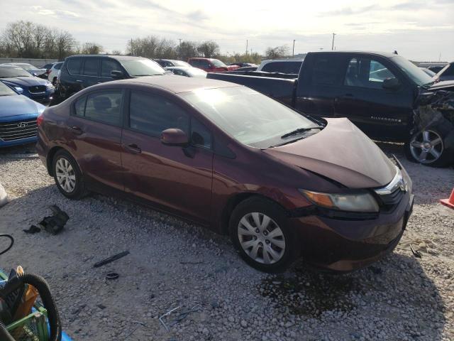 2HGFB2F53CH534887 - 2012 HONDA CIVIC LX BURGUNDY photo 4