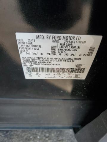 1FM5K7B84DGC90327 - 2013 FORD EXPLORER BLACK photo 13