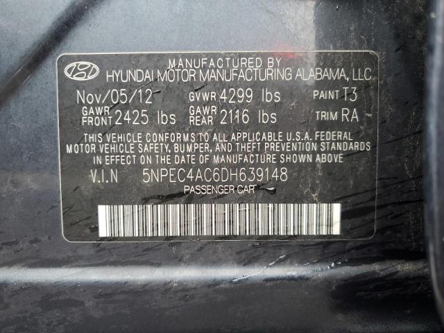 5NPEC4AC6DH639148 - 2013 HYUNDAI SONATA SE BLUE photo 12