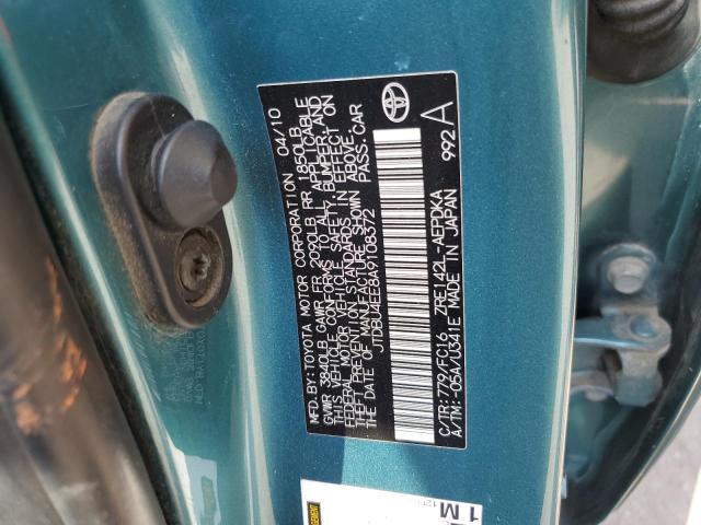 JTDBU4EE8A9108372 - 2010 TOYOTA COROLLA BASE 绿色 照片 12