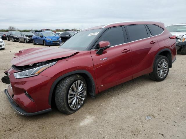 5TDEBRCH4MS064163 - 2021 TOYOTA HIGHLANDER HYBRID PLATINUM RED photo 1