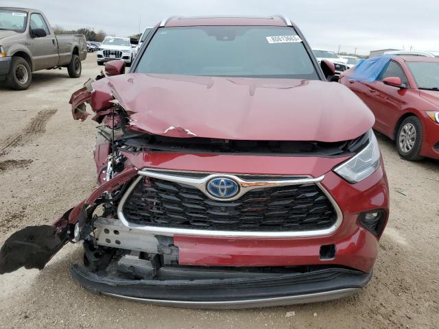 5TDEBRCH4MS064163 - 2021 TOYOTA HIGHLANDER HYBRID PLATINUM RED photo 5