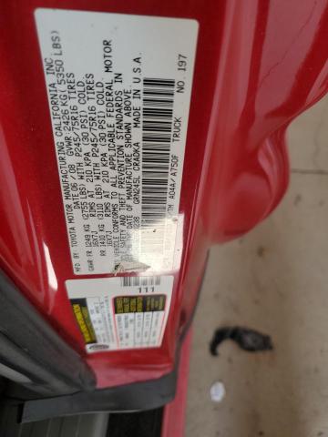 5TEUU42N39Z600238 - 2009 TOYOTA TACOMA ACCESS CAB 红色 照片 12