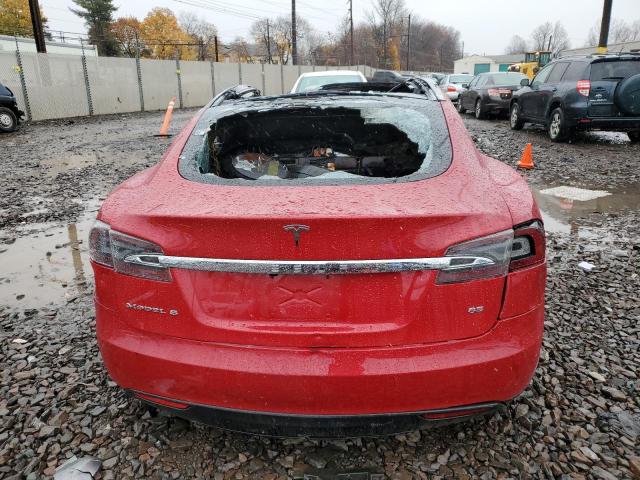 5YJSA1H18EFP37819 - 2014 TESLA MODEL S RED photo 6