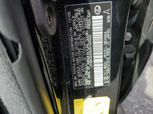 JTHBA30GX65169022 - 2006 LEXUS ES 330 BLACK photo 12