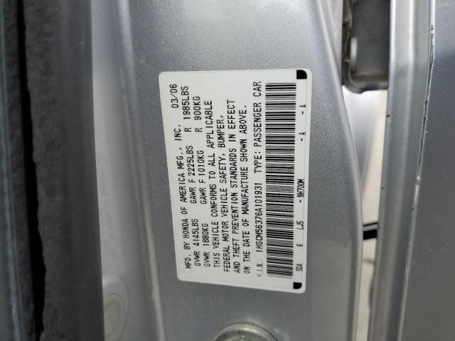 1HGCM56376A101931 - 2006 HONDA ACCORD SE SILVER photo 12