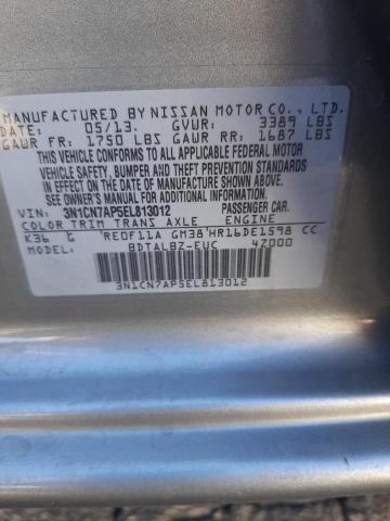 3N1CN7AP5EL813012 - 2014 NISSAN VERSA S SILVER photo 12