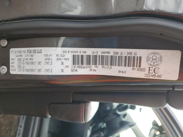 1C4PJMBS6GW167021 - 2016 JEEP CHEROKEE TRAILHAWK გრაფიტი ფოტო 14