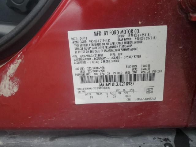 MAJ6P1UL3JC218987 - 2018 FORD ECOSPORT SE Kastanienbraun Foto 13