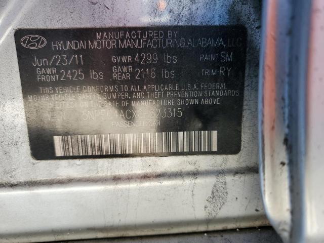 5NPEC4ACXCH323315 - 2012 HYUNDAI SONATA SE SILVER photo 12