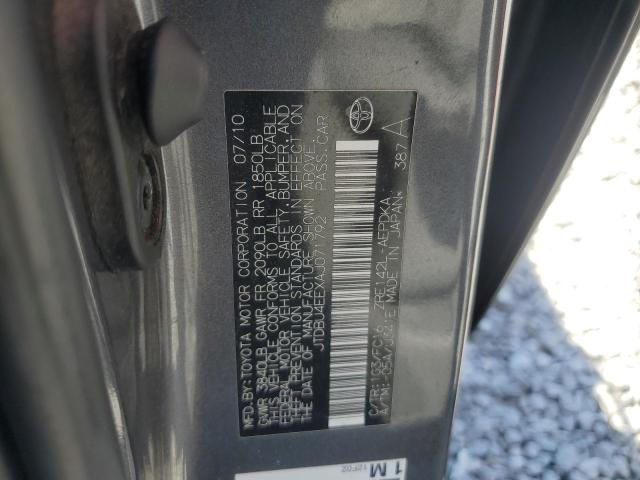 JTDBU4EEXAJ071792 - 2010 TOYOTA COROLLA BASE Graphite photo 13