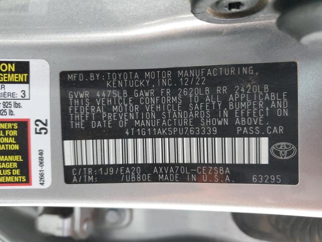 4T1G11AK5PU763339 - 2023 TOYOTA CAMRY SE NIGHT SHADE SILVER photo 13