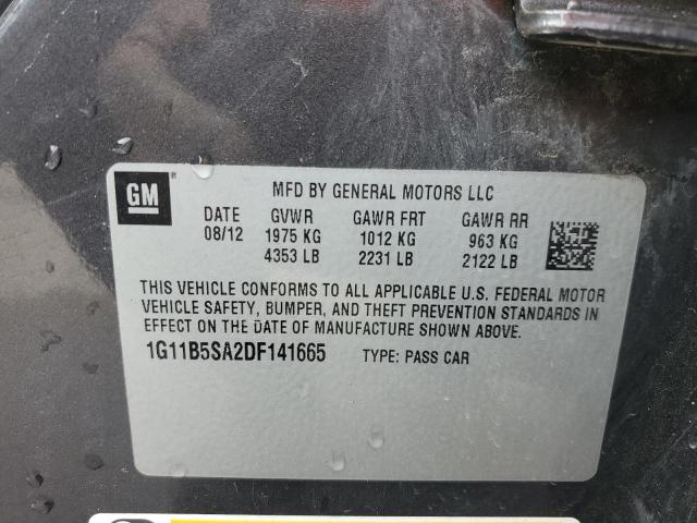 1G11B5SA2DF141665 - 2013 CHEVROLET MALIBU LS CHARCOAL photo 12