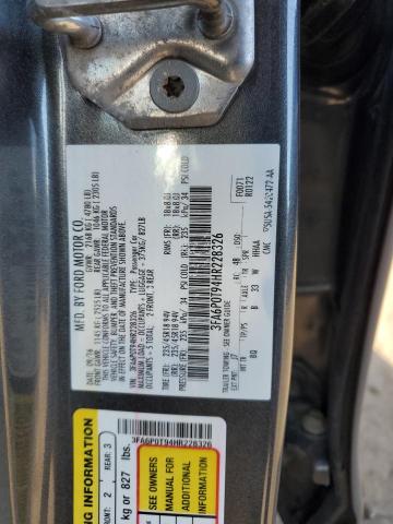 3FA6P0T94HR228326 - 2017 FORD FUSION SE GRAY photo 12