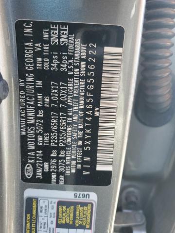 5XYKT4A65FG556222 - 2015 KIA SORENTO LX SILVER photo 13