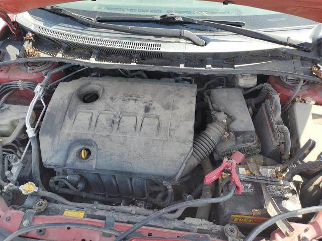2T1BU4EE1BC666981 - 2011 TOYOTA COROLLA BASE RED photo 11