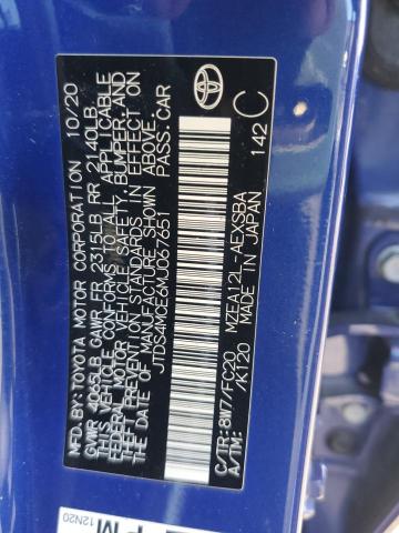 JTDS4MCE6MJ067651 - 2021 TOYOTA COROLLA SE BLUE photo 12