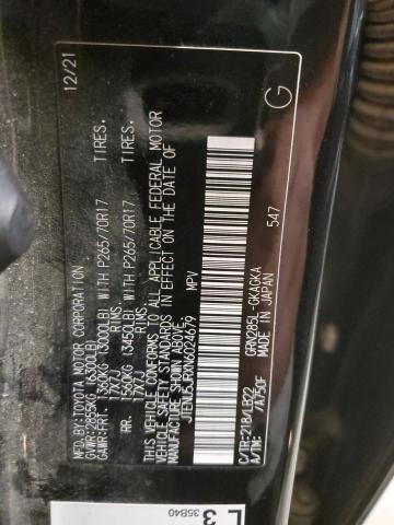 JTENU5JRXN6024679 - 2022 TOYOTA 4RUNNER SR5/SR5 PREMIUM 黑色 照片 12