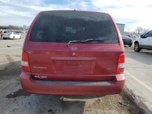 KNDUP131256633384 - 2005 KIA SEDONA EX MAROON photo 6