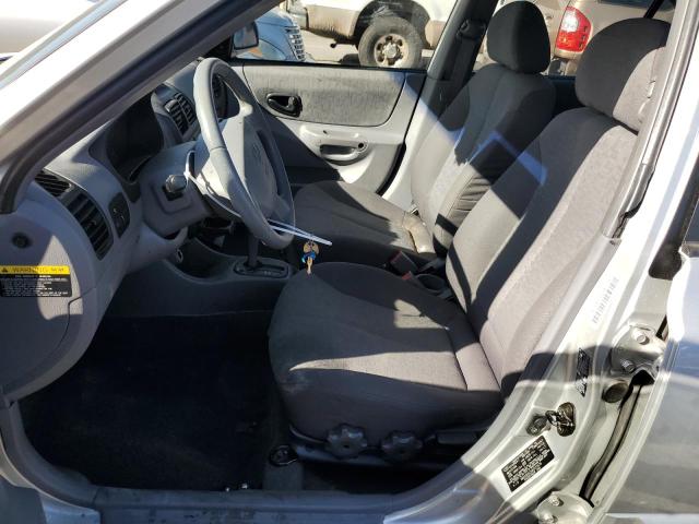 KMHCG45C04U573476 - 2004 HYUNDAI ACCENT GL SILVER photo 7