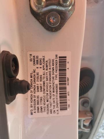 2HGFC1F77JH643665 - 2018 HONDA CIVIC EXL 白色 照片 12