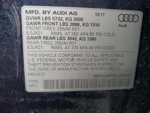 WA1C4AFY3J2083301 - 2018 AUDI SQ5 PRESTIGE 蓝色 照片 14