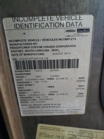 4UZACVDT3ECFV5736 - 2014 FREIGHTLINER CHASSIS XC თაფლისფერი ფოტო 10