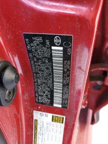 JTDEPRAE6LJ044972 - 2020 TOYOTA COROLLA LE RED photo 12