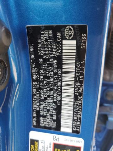 4T1BF1FK4HU787962 - 2017 TOYOTA CAMRY LE BLUE photo 13