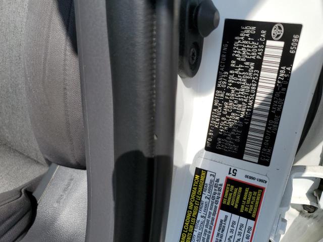 4T1C11AK5LU867533 - 2020 TOYOTA CAMRY LE WHITE photo 12