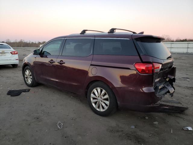 KNDMC5C13J6345936 - 2018 KIA SEDONA EX BURGUNDY photo 2