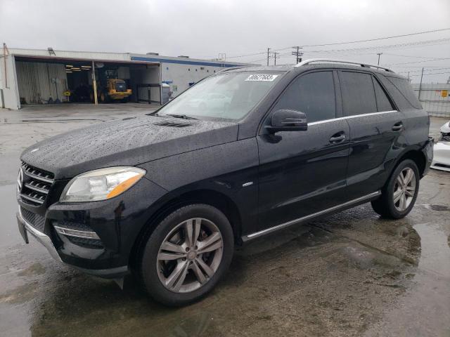 4JGDA5HBXCA038184 - 2012 MERCEDES-BENZ ML 350 4MATIC BLACK photo 1