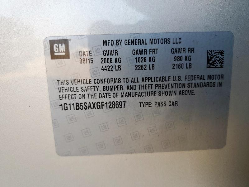 1G11B5SAXGF128697 - 2016 CHEVROLET MALIBU LIM LS BEIGE photo 12